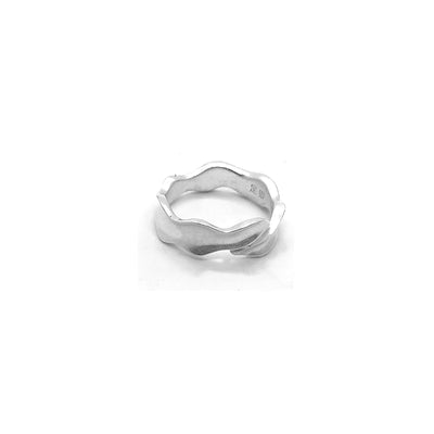 Anillo de Plata Esterlina S999 con Patrón de Onda Simple - Image 7