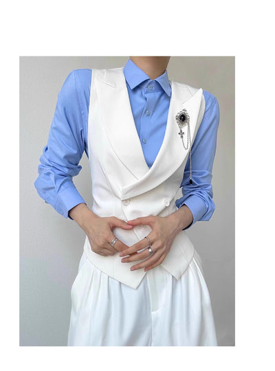 Chaleco de Traje para Mujer Blanco Entallado - Elegancia Sofisticada - Image 17
