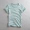 Camiseta de Manga Corta para Hombre en Algodón con Rayas de Bambú
