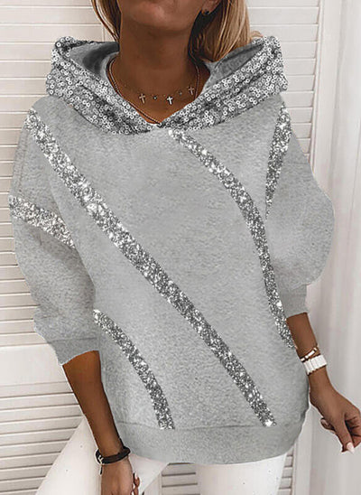 Sudadera con capucha estampado de lentejuelas para mujer - Image 12