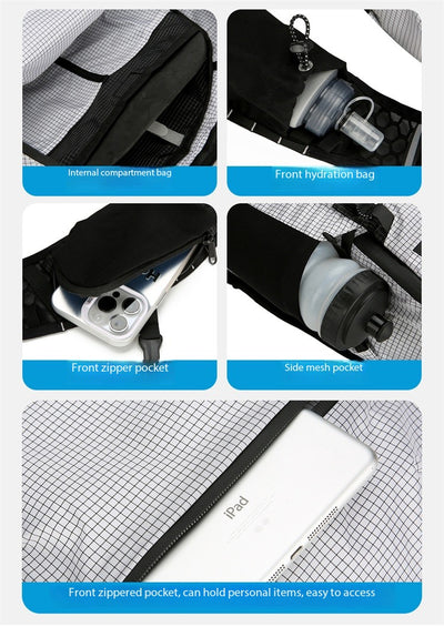 Mochila de Senderismo AZELA con Patrón Grid - Ligera y Transpirable para Trekking y Viajes - Image 11