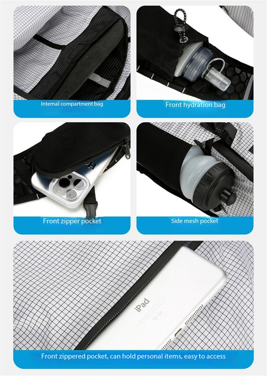 Mochila de Senderismo AZELA con Patrón Grid - Ligera y Transpirable para Trekking y Viajes - Image 11