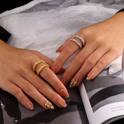 Anillo de Plata Esterlina Viento Frío - Diseño Personalidad Nicho