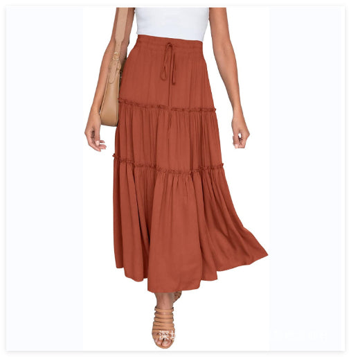 Vestido Maxi Plisado de Cintura Alta Elástica para Mujer - Image 22