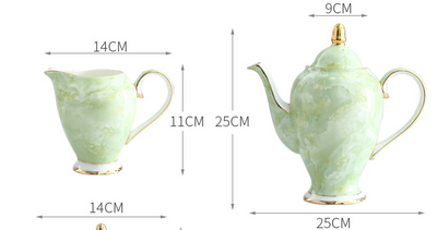 Juego de Café Minimalista en Porcelana Ósea con Filete Dorado - Image 9