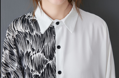 Camisa Manga Larga con Estampado Contraste - Corte Relajado y Ajustado - Image 6
