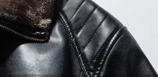 Chaqueta de Cuero con Cuello Mao Acolchada para Hombre - Image 12
