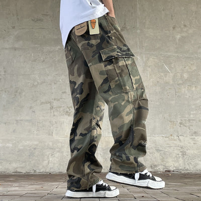 Pantalones de Trabajo Camuflaje Holgados Estilo Urbano Retro Americano - Image 8