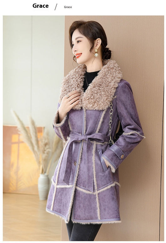 Abrigo de Invierno Largo en Terciopelo Mink para Mujer - Image 16