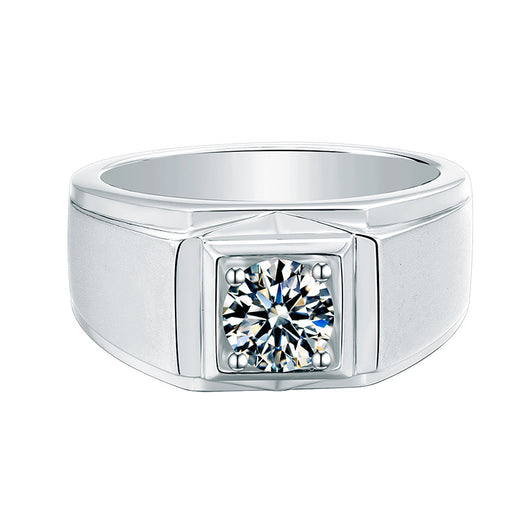 Anillo de Hombre Solitario Moissanita Elegante y Minimalista - Image 4