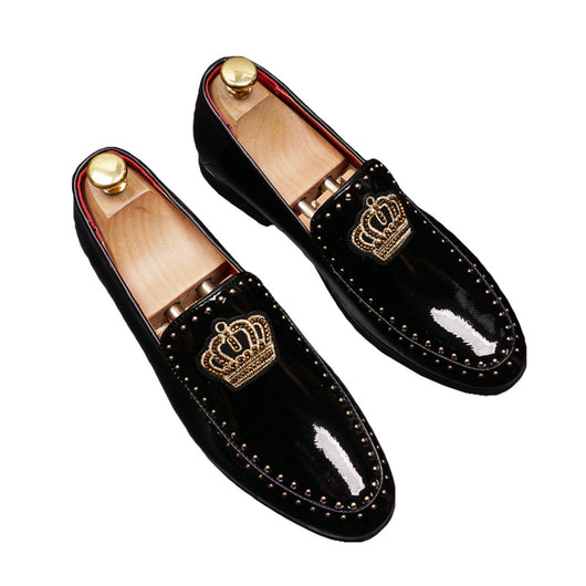 Zapatos de Cuero Slip-On Retro con Punta Elevada para Hombre - Image 3