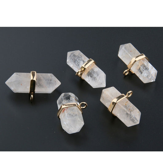 Colgante Hexagonal de Cristal Blanco Natural para Personalizar - Image 5