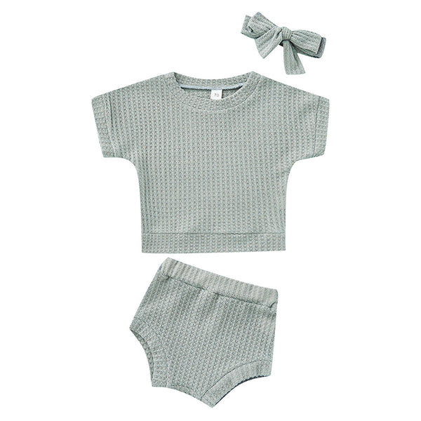 Conjunto Deportivo Casual Textura Waffle Colores Sólidos