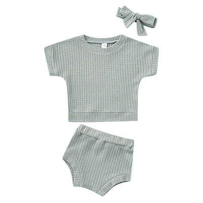 Conjunto Deportivo Casual Textura Waffle Colores Sólidos - Image 2