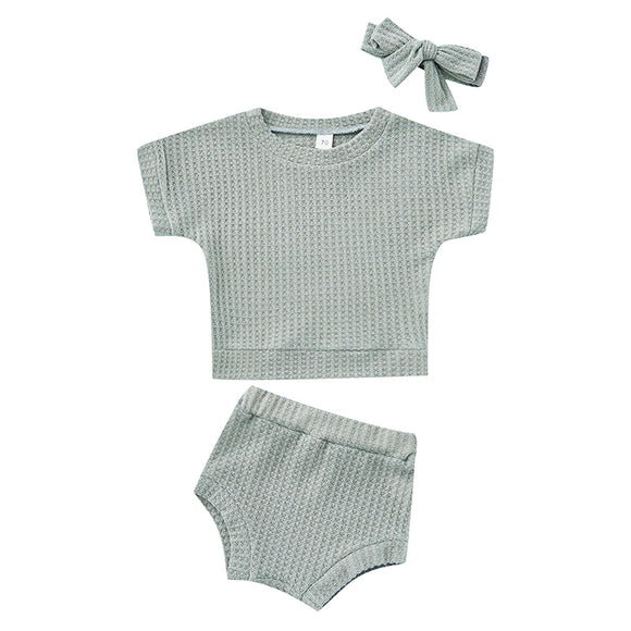 Conjunto Deportivo Casual Textura Waffle Colores Sólidos