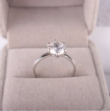 Anillo de Compromiso Plata 925 con Zirconia de Seis Puntas - Joya de Boda para Parejas - Image 8