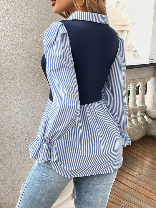 Camisa Patchwork Tejida - Elegancia y Sofisticación - Image 9
