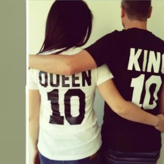 Playera de Pareja KING 10 QUEEN 10 - Diseño Impreso Manga Corta Unisex - Image 5