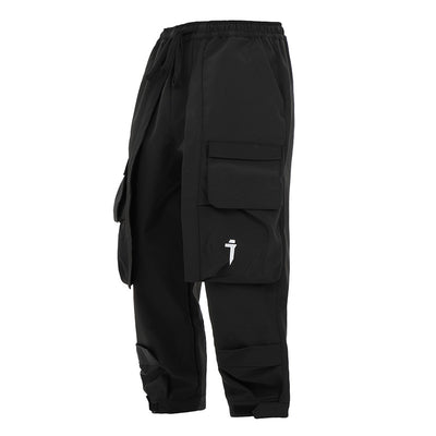 Pantalones Casuales Negros Holgados con Múltiples Bolsillos para Hombre - Image 6