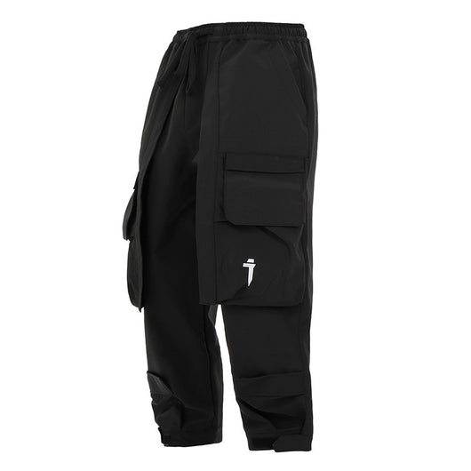 Pantalones Casuales Negros Holgados con Múltiples Bolsillos para Hombre - Image 6