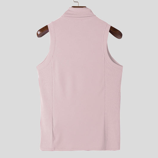 Camiseta Deportiva sin Mangas de Color Sólido para Hombre - Image 28