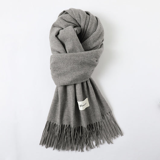 Bufanda de Cachemira Artificial con Borlas - Abrigo Cálido para Otoño e Invierno - Image 34