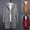 Cardigan Tejido Holgado con Capucha para Hombre - Suéter Casual