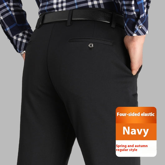 Pantalones de Seda Helada para Hombre - Corte Recto Casual Profesional - Image 5
