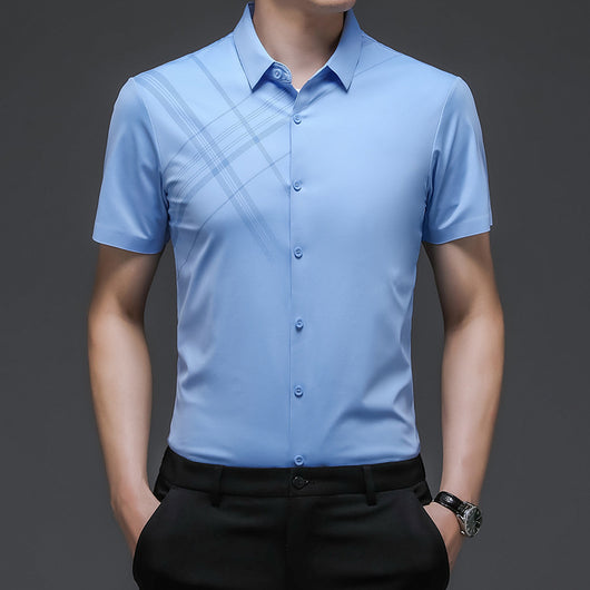 Camisa de Seda Woodpecker Manga Corta para Hombre Adulto - Image 13