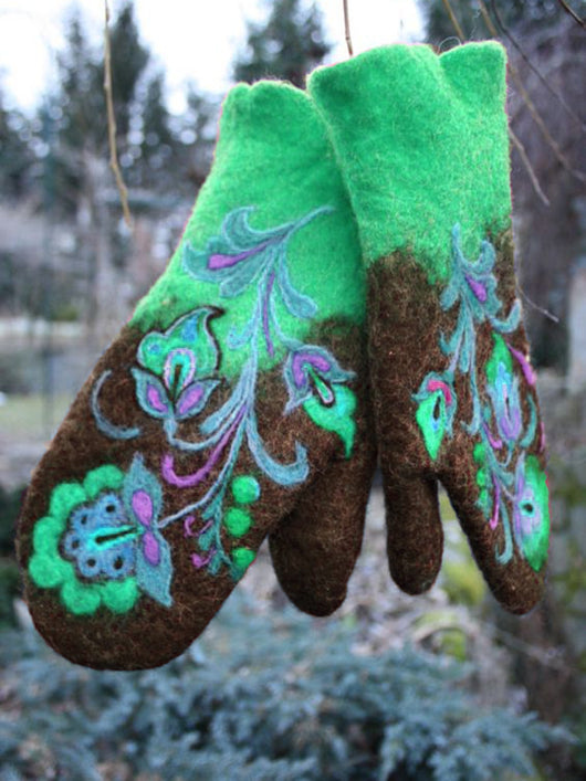 Guantes Invierno Mujer Acolchados con Bordado y Bloques de Color - Image 20