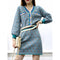 Conjunto Elegante de Suéter Escote V y Falda