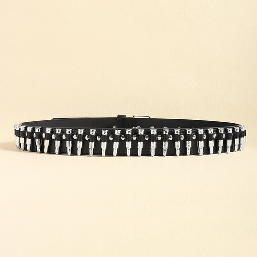 Cinturón Punk Rock con Remaches Balas Negro Unisex - Accesorios Hip-hop de Moda - Image 26