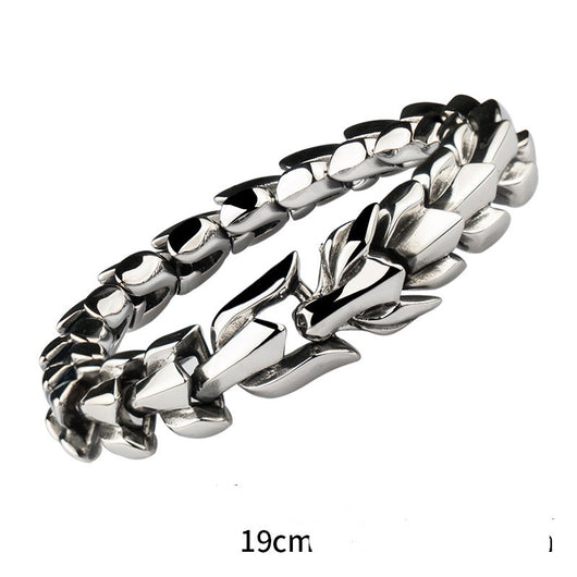 Pulsera de Acero Titanio Estilo Retro Americano Eslabón Ancho - Image 10