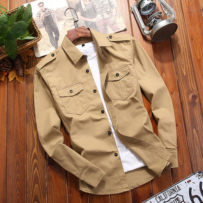 Camisa Casual de Algodón Puro Talla Grande para Hombre - Image 4