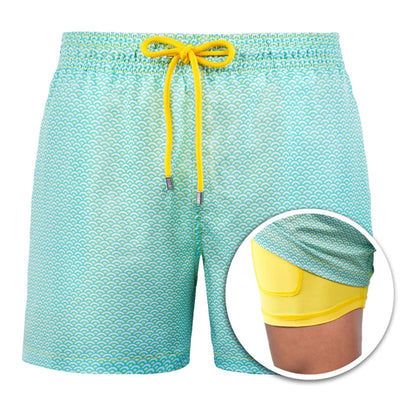 Pantalones Cortos Deportivos Estampados de Doble Capa para Hombre - Image 21