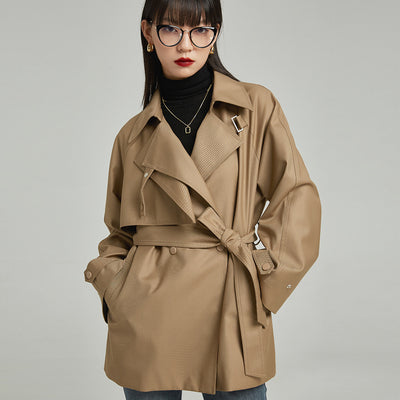Abrigo Gabardina Asimétrica Suelta Casual Midi para Mujer - Image 2