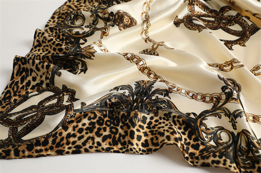 Pañuelo de Seda Estampado Leopardo - Accesorio Fashion Versátil - Image 16