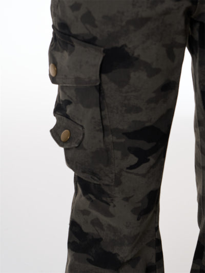 Pantalones Cargo Estilo Retro Americano con Múltiples Bolsillos - Image 2