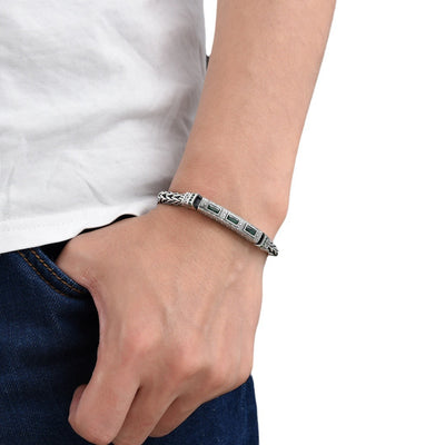 Pulsera de Plata Esterlina con Cuerda de Cáñamo y Circones Tejidos a Mano - Image 5