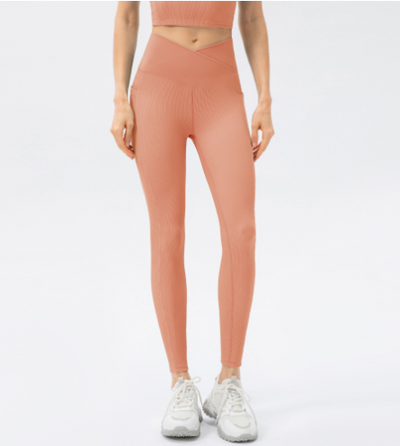 Pantalones de Yoga Talle Alto con Estampado Cruzado en Caderas - Image 9