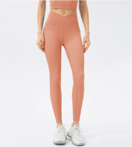 Pantalones de Yoga Talle Alto con Estampado Cruzado en Caderas - Image 9