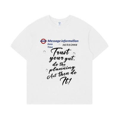 Camiseta Suelta con Estampado de Letras para Hombre - Image 8