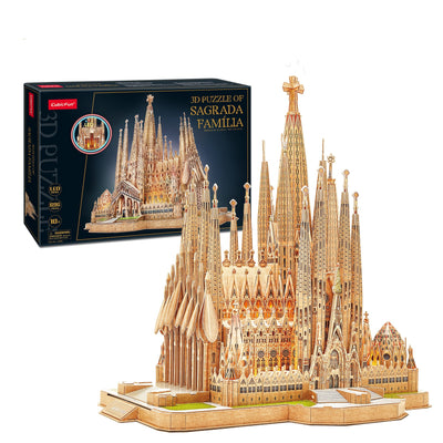 Puzzle 3D LED Sagrada Familia - Catedral Iluminada de Construcción Manual - Image 2
