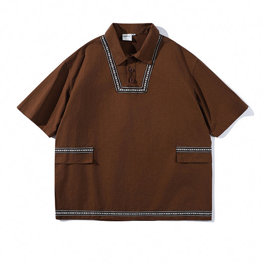 Camisa Patchwork Multibolsillos Verano
