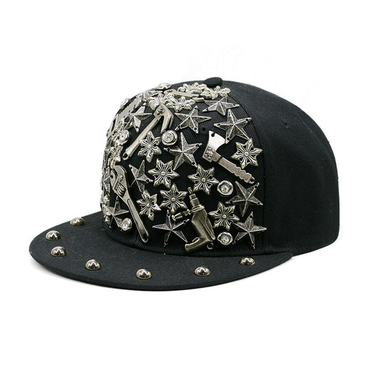 Gorra Harajuku Estilo Europeo Americano con Calavera y Remaches Cruzados - Image 19