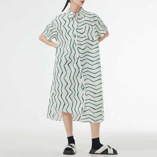 Vestido Camisero Mujer Rayas Francesas Estilo Relajado para Verano - Image 2