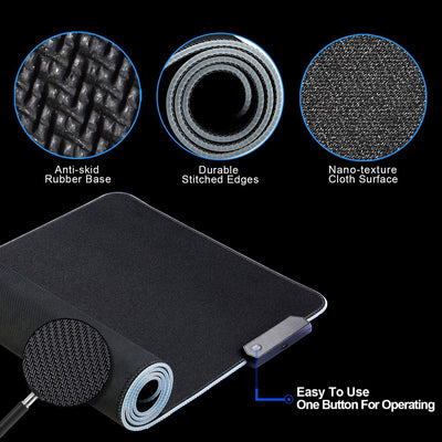 Mousepad RGB Luminoso Grande Antideslizante para Gaming - Image 3