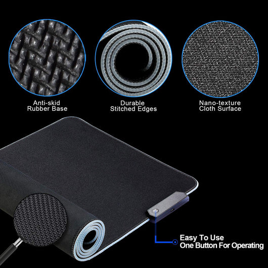 Mousepad RGB Luminoso Grande Antideslizante para Gaming - Image 3