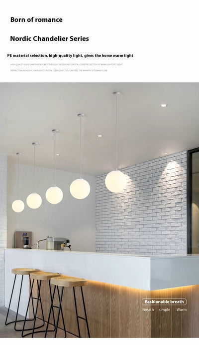 Lámpara Colgante de Cristal Lechoso con Piedras para Restaurante y Comercio - Image 18