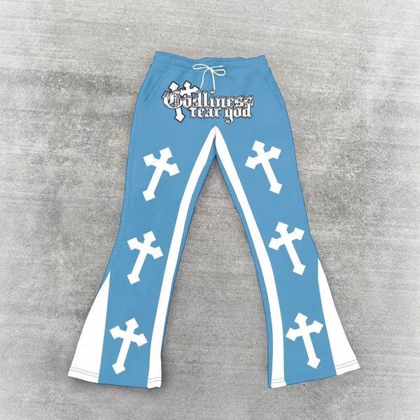 Pantalones Casuales Holgados para Hombre con Estampado Retro